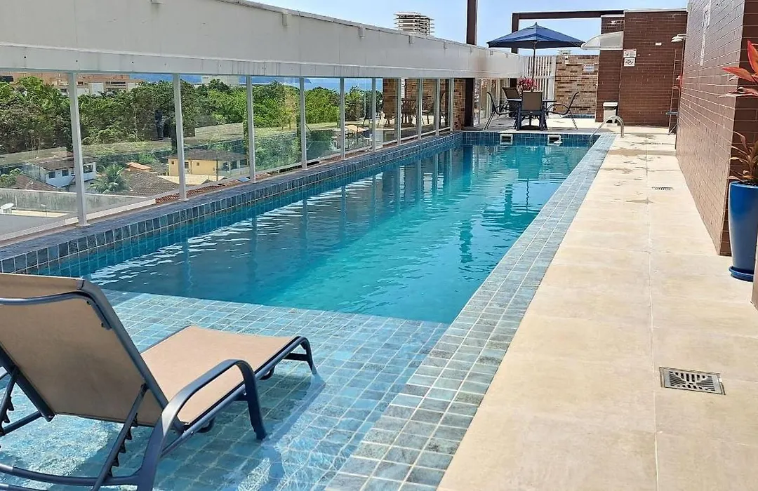 #208.Apto novo, 300 metros da praia, com piscina-1